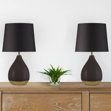 Liora Black and Gold Ceramic Two-Tone Table Lamp