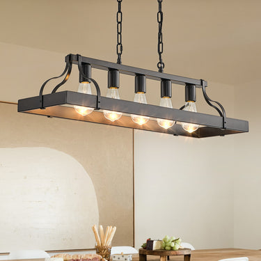 Obsidian Halo Black Industrial Pendant Light