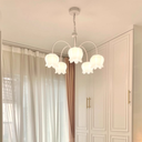 White Lily of the Valley Chandelier LB-ME-DD-9961 $169.00 【Craftsmanship and Material】Our White Lily of the Valley Chandelier features a baked paint finish, with the lamp body made of wrought iron for durability and eco-friendliness. The lampshade is made