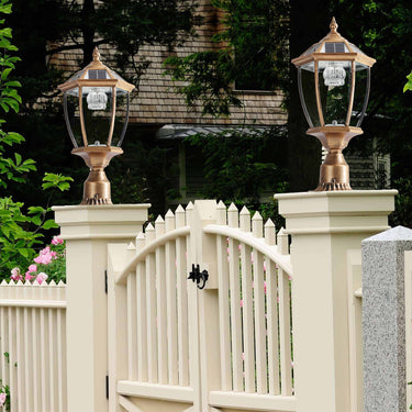 GoldenGlare Outdoor Solar Column Lights