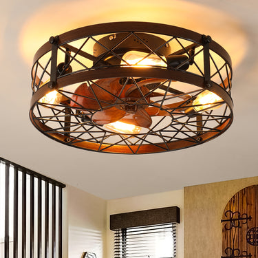 Orion Black Industrial Ceiling Fan Light