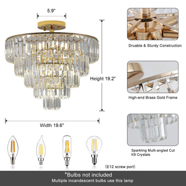 Aurelia Crystal Chandelier - LUUGAA