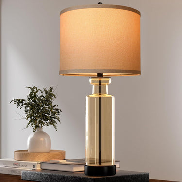 Modern Farmhouse Glass Table Lamp