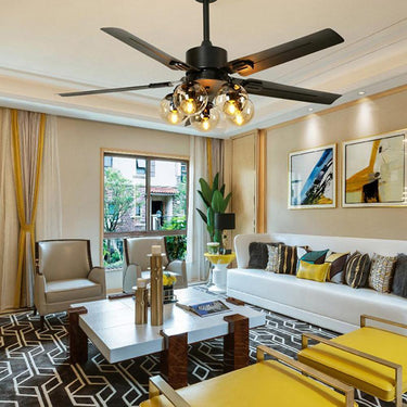Black Vintage Ceiling Fan - LUUGAA