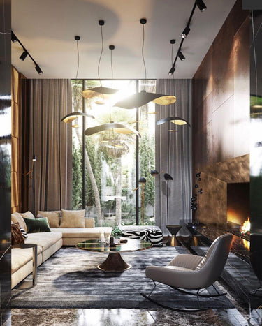 Black Wheel Pendant Light - LUUGAA
