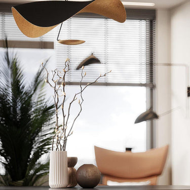 Black Wheel Pendant Light - LUUGAA
