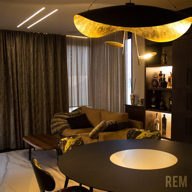 Black Wheel Pendant Light - LUUGAA