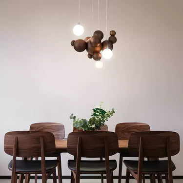 Bubble Wood Balls Chandelier - LUUGAA