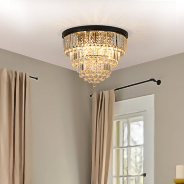 Liora Black Crystal Ceiling Lamp