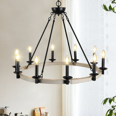 TimberGlow 10-Light Candle Chandelier