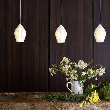 Ceramic Ribbed Pendant light - LUUGAA