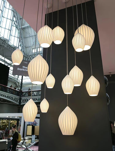 Ceramic Ribbed Pendant light - LUUGAA
