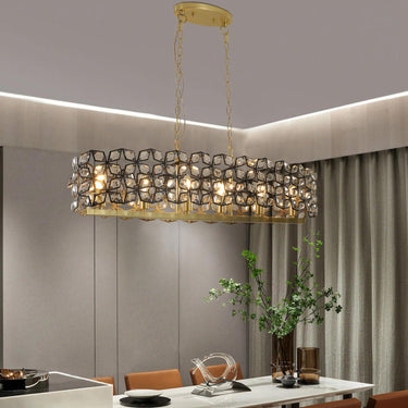 Champagne Gold Oval Crystal Chandelier - LUUGAA