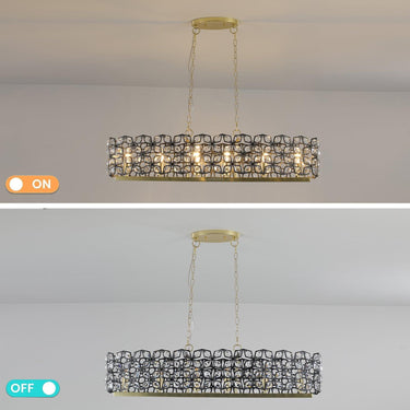 Champagne Gold Oval Crystal Chandelier - LUUGAA