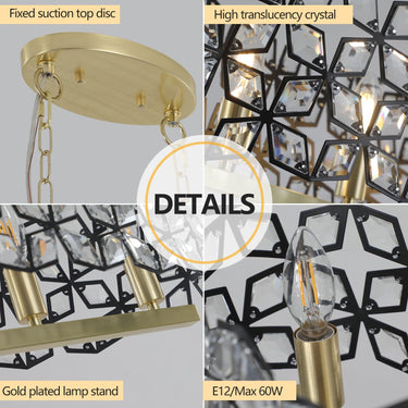 Champagne Gold Oval Crystal Chandelier - LUUGAA
