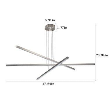 Chandelier Fixture in Silver Integrated LED - LUUGAA
