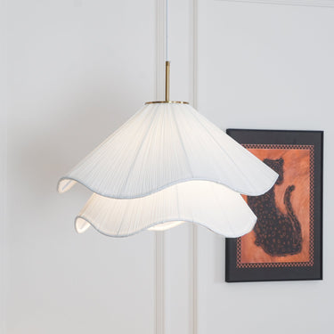 Cream Pleated Pendant Light - LUUGAA