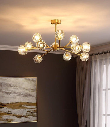 Crystal Ball Round Cluster Chandelier - LUUGAA
