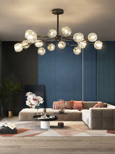 Crystal Ball Round Cluster Chandelier - LUUGAA