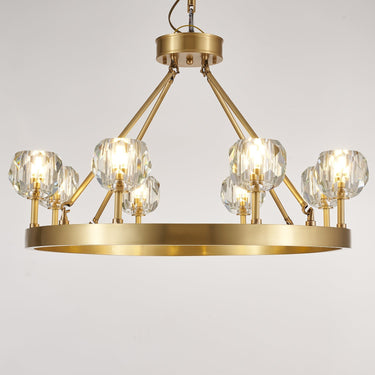 Crystal Round Golden Chandelier - LUUGAA