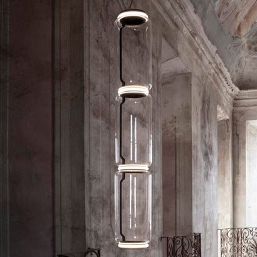 Cylindrical Clear Glass Chandelier - LUUGAA
