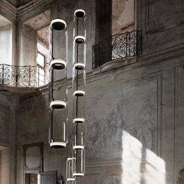 Cylindrical Clear Glass Chandelier - LUUGAA