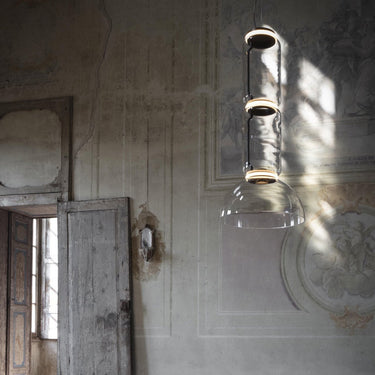 Cylindrical Clear Glass Chandelier - LUUGAA