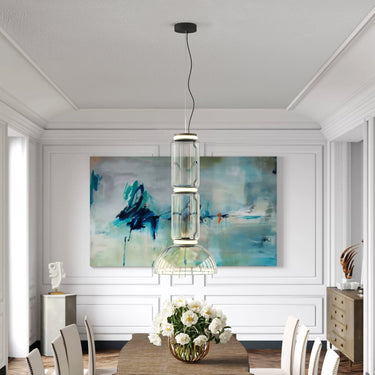 Cylindrical Clear Glass Chandelier - LUUGAA