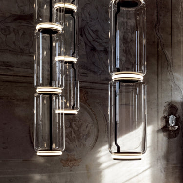 Cylindrical Clear Glass Chandelier - LUUGAA