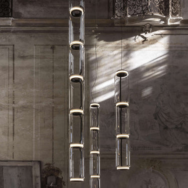 Cylindrical Clear Glass Chandelier - LUUGAA