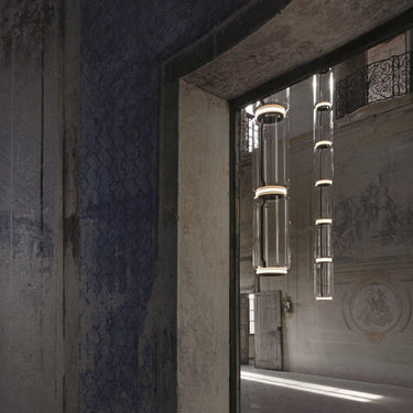 Cylindrical Clear Glass Chandelier - LUUGAA