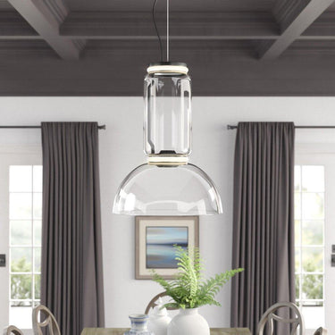 Cylindrical Clear Glass Chandelier - LUUGAA