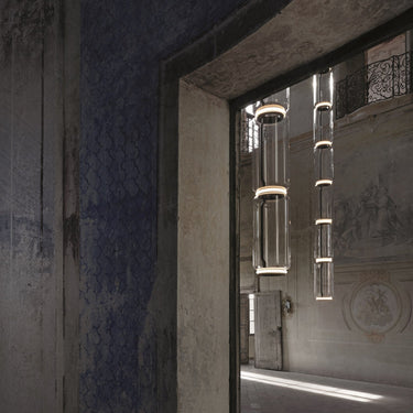 Cylindrical Clear Glass Chandelier - LUUGAA