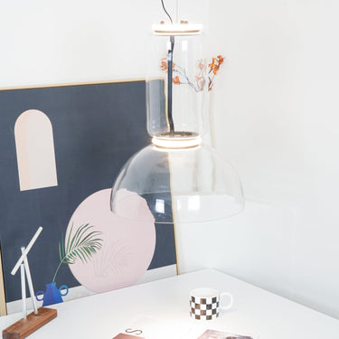 Cylindrical Clear Glass Chandelier - LUUGAA