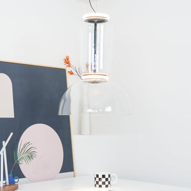 Cylindrical Clear Glass Chandelier - LUUGAA