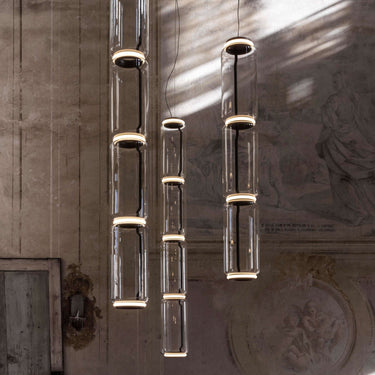 Cylindrical Clear Glass Chandelier - LUUGAA
