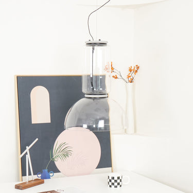 Cylindrical Clear Glass Chandelier - LUUGAA