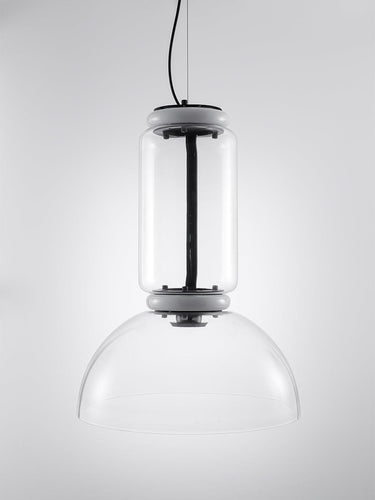 Cylindrical Clear Glass Chandelier - LUUGAA