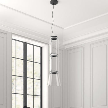 Cylindrical Clear Glass Chandelier - LUUGAA