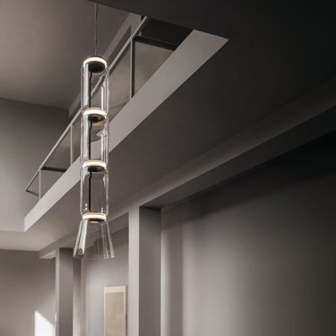 Cylindrical Clear Glass Chandelier - LUUGAA