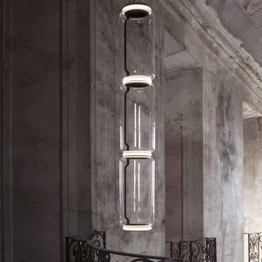 Cylindrical Clear Glass Chandelier - LUUGAA
