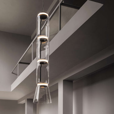 Cylindrical Clear Glass Chandelier - LUUGAA