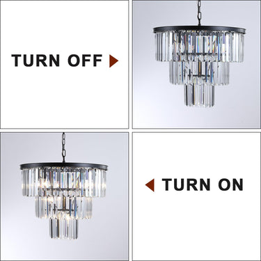 Dante Black Crystal Chandelier - LUUGAA