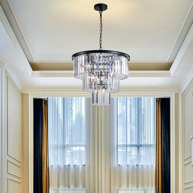Dante Black Crystal Chandelier - LUUGAA