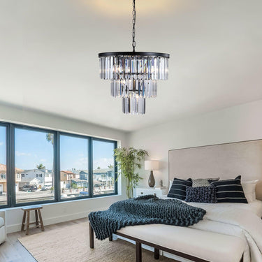 Dante Black Crystal Chandelier - LUUGAA