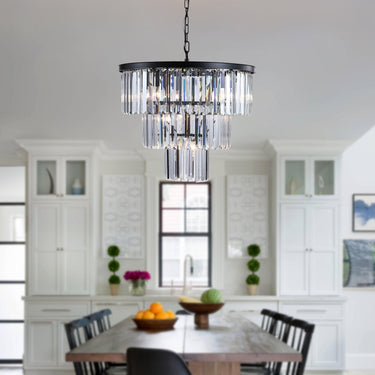 Dante Black Crystal Chandelier - LUUGAA