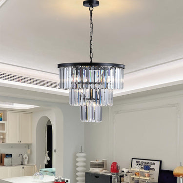 Dante Black Crystal Chandelier - LUUGAA