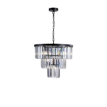 Dante Black Crystal Chandelier - LUUGAA