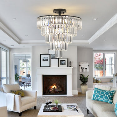 Modern Black Crystal Chandelier