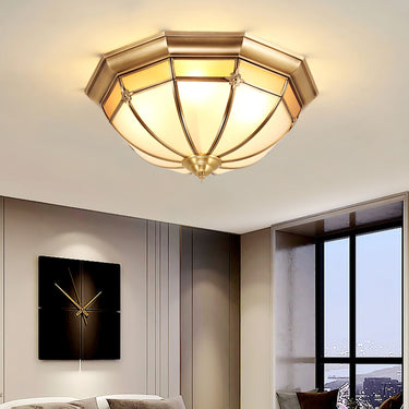 Dome Brass Flush Ceiling Lamp - LUUGAA